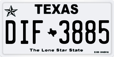 TX license plate DIF3885