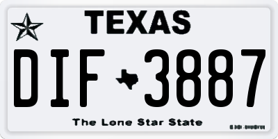 TX license plate DIF3887