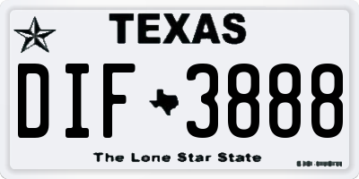 TX license plate DIF3888