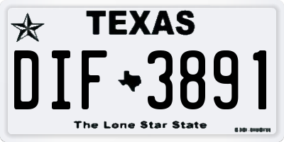 TX license plate DIF3891