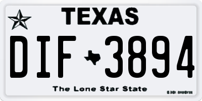 TX license plate DIF3894