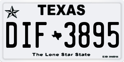 TX license plate DIF3895