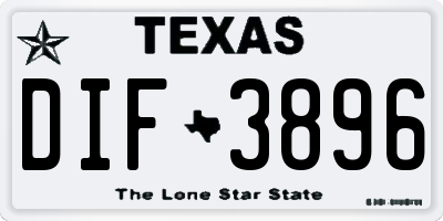 TX license plate DIF3896