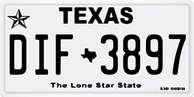 TX license plate DIF3897