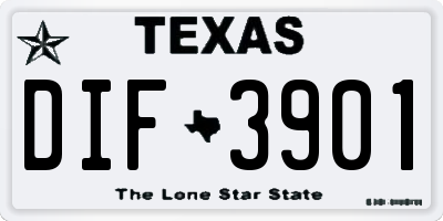 TX license plate DIF3901