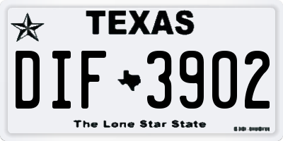 TX license plate DIF3902