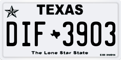 TX license plate DIF3903