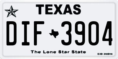 TX license plate DIF3904