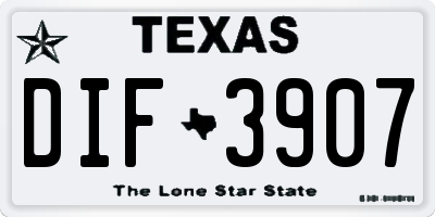 TX license plate DIF3907