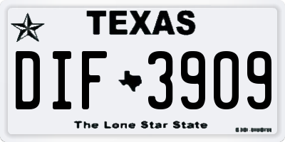 TX license plate DIF3909