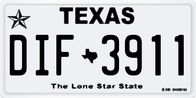 TX license plate DIF3911