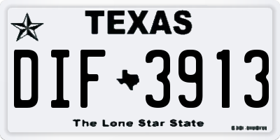 TX license plate DIF3913