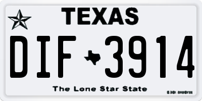 TX license plate DIF3914