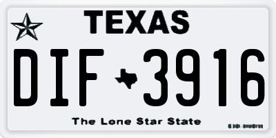 TX license plate DIF3916