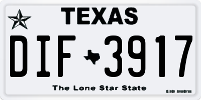 TX license plate DIF3917