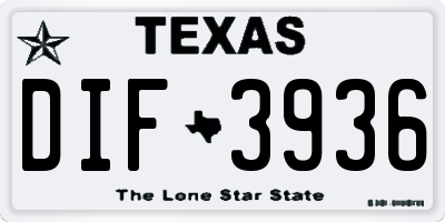 TX license plate DIF3936