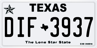 TX license plate DIF3937