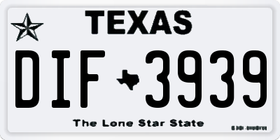 TX license plate DIF3939