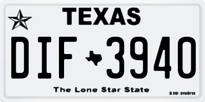 TX license plate DIF3940