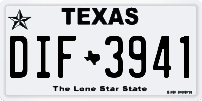 TX license plate DIF3941
