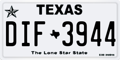 TX license plate DIF3944