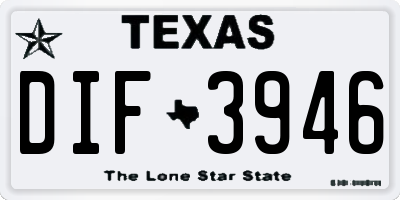 TX license plate DIF3946