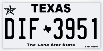 TX license plate DIF3951