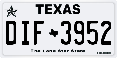 TX license plate DIF3952