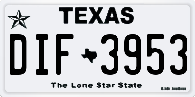 TX license plate DIF3953