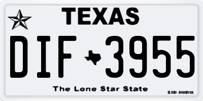 TX license plate DIF3955