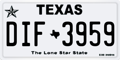 TX license plate DIF3959