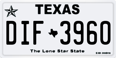 TX license plate DIF3960