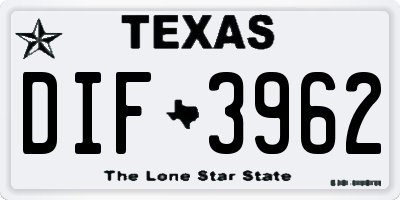 TX license plate DIF3962