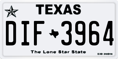 TX license plate DIF3964