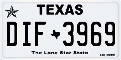 TX license plate DIF3969