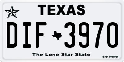 TX license plate DIF3970
