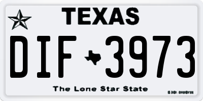 TX license plate DIF3973