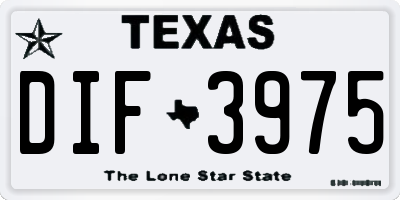 TX license plate DIF3975