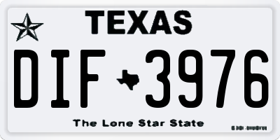 TX license plate DIF3976