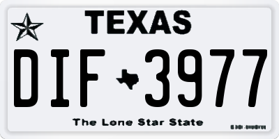 TX license plate DIF3977