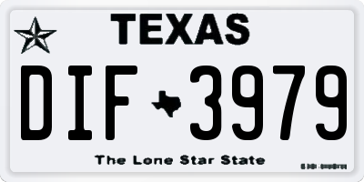 TX license plate DIF3979