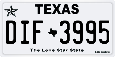 TX license plate DIF3995