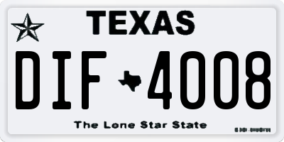 TX license plate DIF4008
