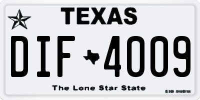TX license plate DIF4009
