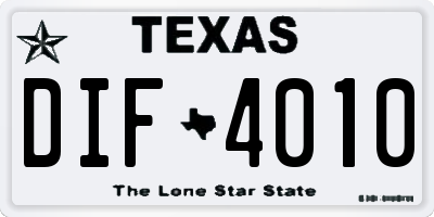 TX license plate DIF4010