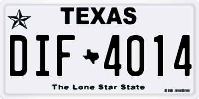 TX license plate DIF4014