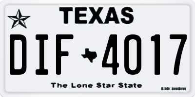 TX license plate DIF4017