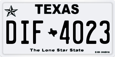 TX license plate DIF4023