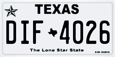 TX license plate DIF4026