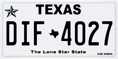 TX license plate DIF4027